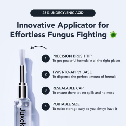 Juxek Toenail Fungus Pen - UNDECYLENIC ACID 25% - Daily Solution for Brittle & Thickened Nails