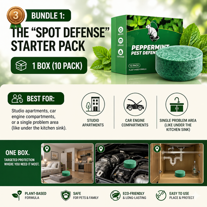 💥LAST DAY SALE 50%OFF💥🟢 Natural Peppermint Rodent Repellent Tablets – 10 Pack