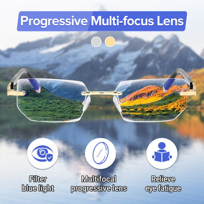 Juxek high hardness✨Anti blue progressive Far And Near Dual-Use Reading Glasses