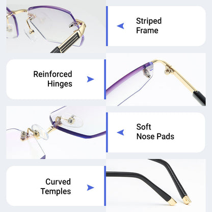 Juxek high hardness✨Anti blue progressive Far And Near Dual-Use Reading Glasses