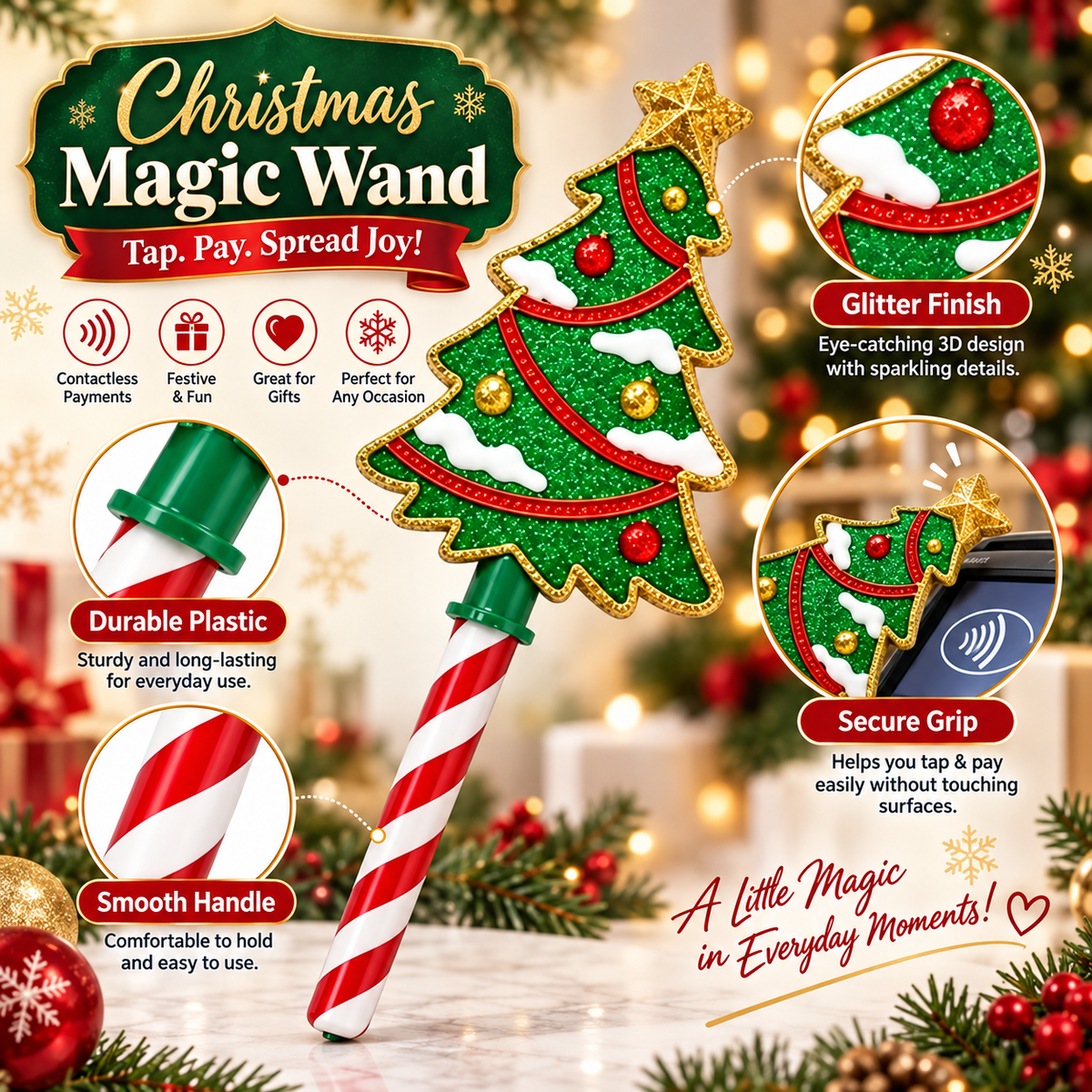 🎄✨ Make Every Payment Magical! Christmas Payment Wand 💳