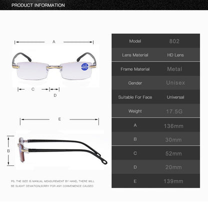 Juxek high hardness✨Anti blue progressive Far And Near Dual-Use Reading Glasses
